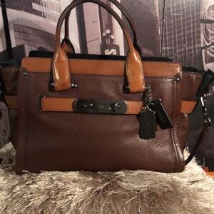 COPY -COACH Leather Satchel/Shoulder Bag Brown